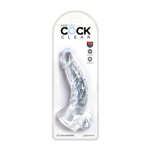 King Cock 7.5″ Clear With Balls Pipedream PD5755-20