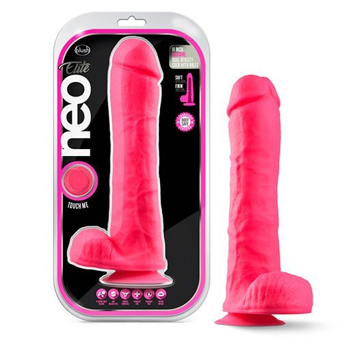 Silicone Dual Density Cock with Balls 11″ Pink Blush Novelties BL-26420
