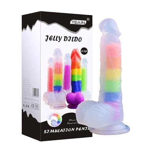 Rainbow Gel Dildo