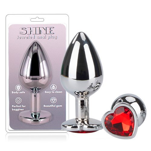 Large Metal Anal Plug Heart Base